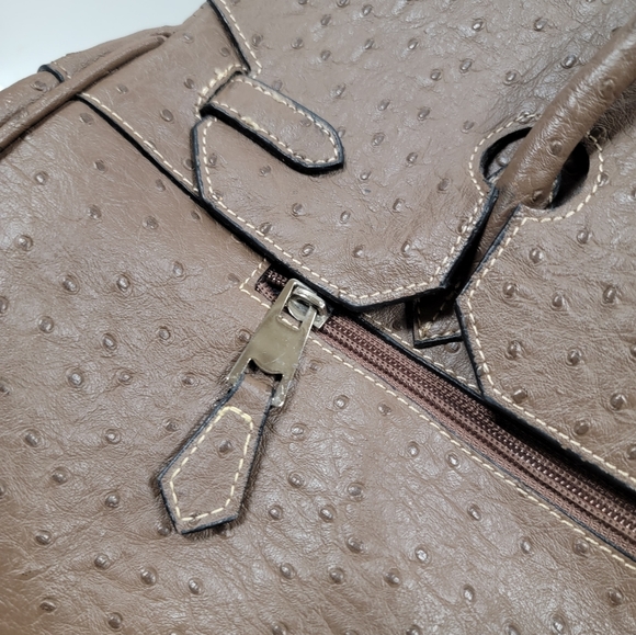 Brown Leather Purse / Handbag with clasp closure - Picture 12 of 14